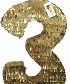 APINATA4U Childrens Gold Number Three Pinata