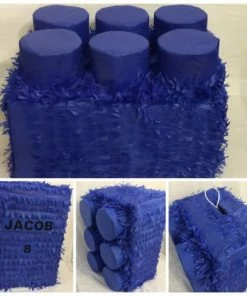 APINATA4U Large Blue Brick Pinata, Building Block Pinata, Building Block Party Supplies Childrens