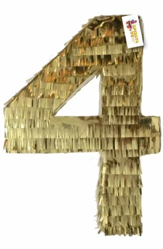 APINATA4U Gold Number Four Pinata Childrens 4 APINATA4U Gold Number Four Pinata Childrens