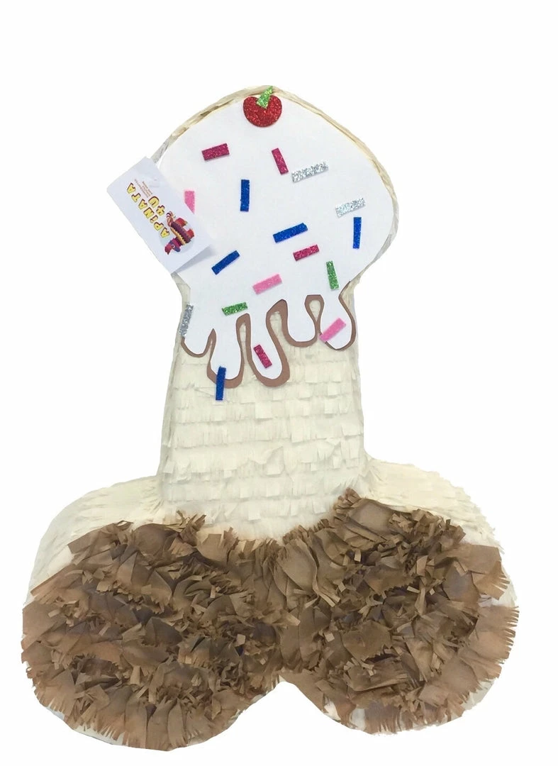 APINATA4U Pecker Ice Cream Pinata 24" Tall White And Brown Color Bachelor Bachelorette Party Favors Gag Gifts 3 APINATA4U Pecker Ice Cream Pinata 24" Tall White And Brown Color Bachelor Bachelorette Party Favors Gag Gifts