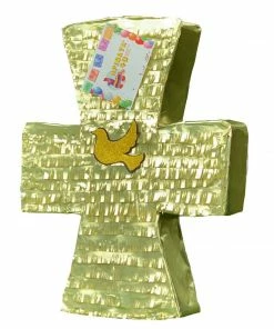 APINATA4U Cross Pinata 24" Tall Gold Color
