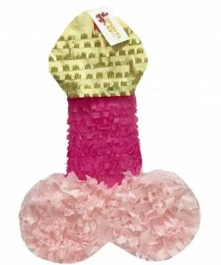 APINATA4U Adult Pinatas Pecker Pinata 24" Tall Pink And Gold Color Bachelor Bachelorette Party Favors Gag Gifts