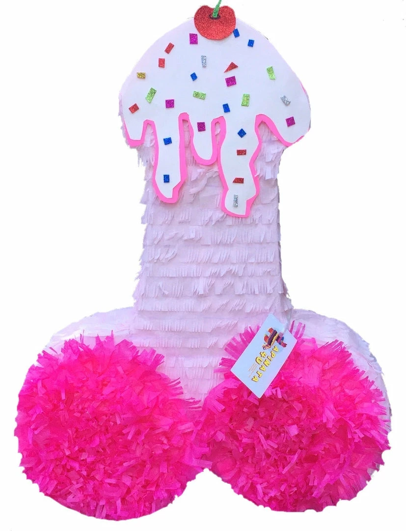 APINATA4U Adult Pinatas Pecker Pinata 24" Tall White And Pink Color, Cherry On The Top Bachelor Bachelorette Party Favors Gag Gifts 3 APINATA4U Adult Pinatas Pecker Pinata 24" Tall White And Pink Color, Cherry On The Top Bachelor Bachelorette Party Favors Gag Gifts