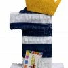 APINATA4U Large Number One Pinata With Stripes First Birthday Party King Theme Childrens