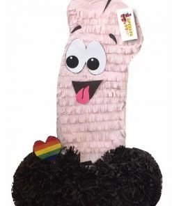 APINATA4U Friendly Pecker Pinata 24" Tall Pink And Black Color Bachelor Bachelorette Party Favors Gag Gifts
