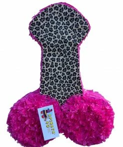 APINATA4U Pecker Pinata 24" Tall Cheetah And Pink Color Bachelor Bachelorette Party Favors Gag Gifts Penis Shaped