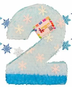 APINATA4U Winter Number Two Pinata With Snowflakes Winter Themed Birthday Childrens