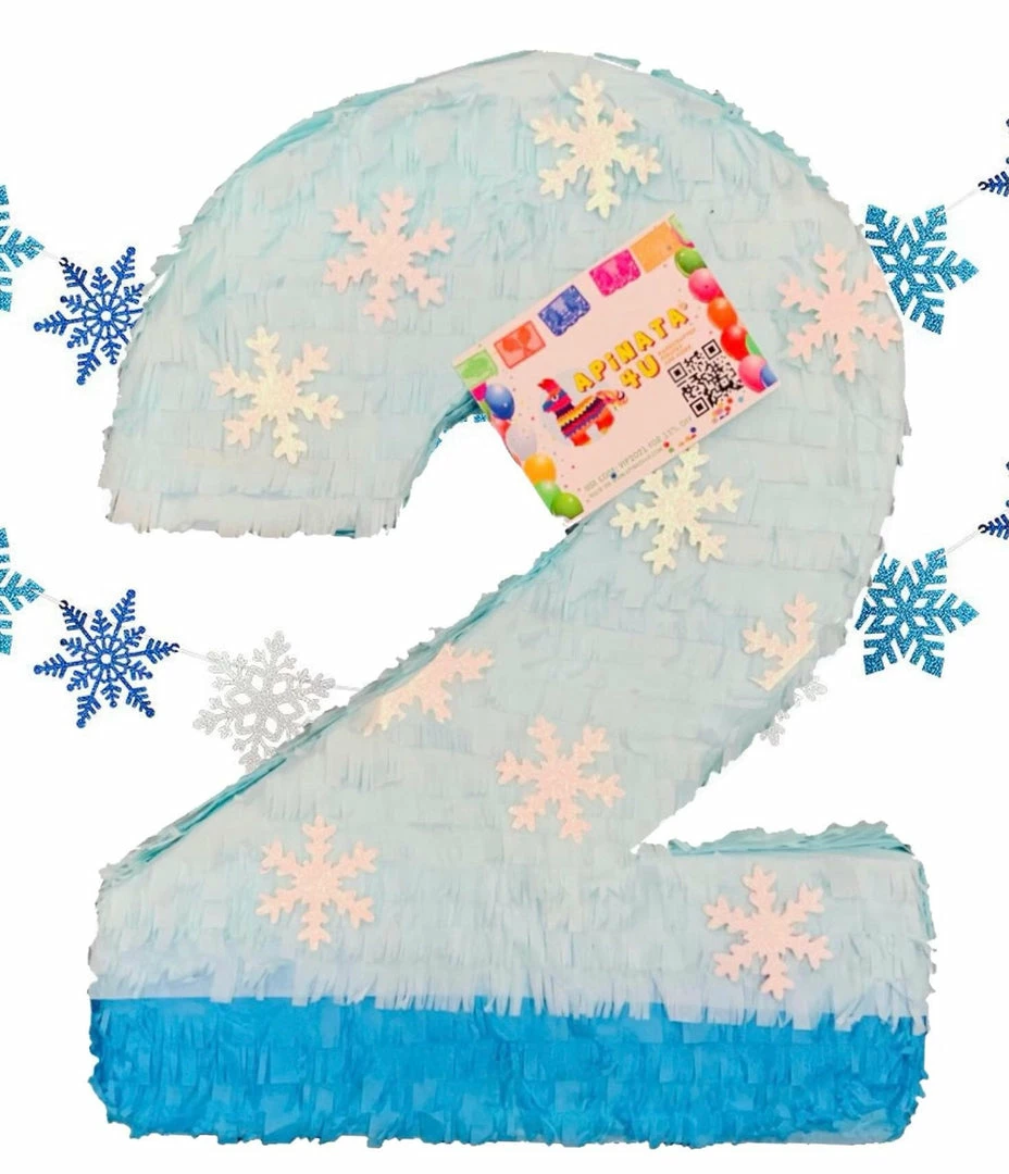 APINATA4U Winter Number Two Pinata With Snowflakes Winter Themed Birthday Childrens 3 APINATA4U Winter Number Two Pinata With Snowflakes Winter Themed Birthday Childrens