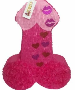 APINATA4U Pecker Pinata 24" Tall Pink Color Kisses Decoration Bachelor Bachelorette Party Favors Gag Gifts Adult Pinatas