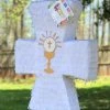 APINATA4U Cross Pinata White Color With Rose Gold Accent