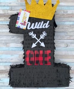 APINATA4U Large Number One Pinata Wild Theme With Gold Crown