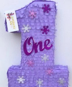 APINATA4U Childrens Large Number One Pinata Winter Themed Birthday