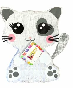APINATA4U Childrens Kitty Cat Pinata White & Gray Color Purrfect Themed Birthday