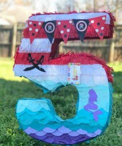 APINATA4U Childrens Pirates & Mermaid Theme Number Five Pinata