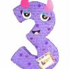 APINATA4U Large Number Three Pinata Lavender Color Monster Pinata Halloween Childrens