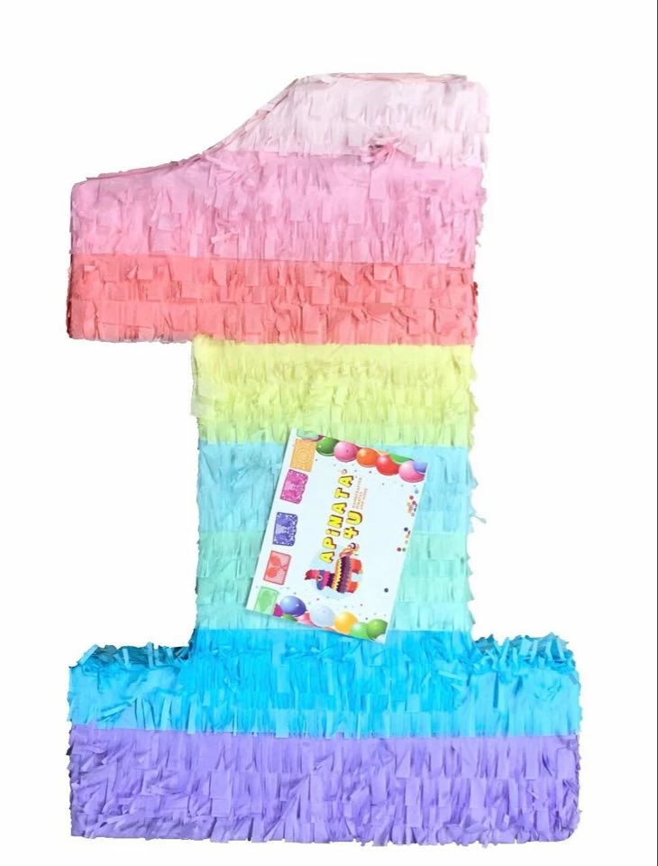 APINATA4U Large Number One Pinata Pastel Colors 3 APINATA4U Large Number One Pinata Pastel Colors