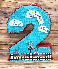APINATA4U Large Number Two Pinata Rail Road Party