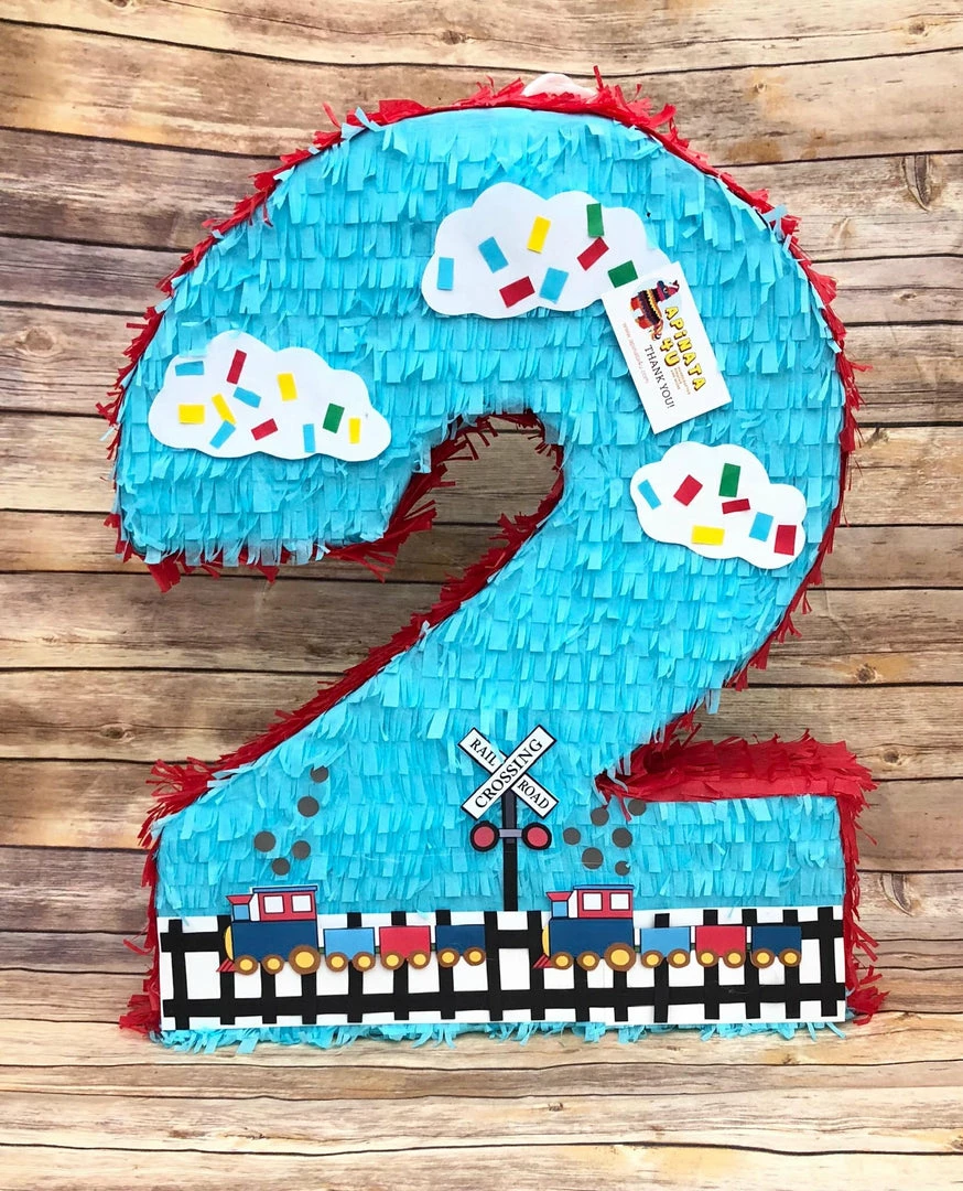 APINATA4U Large Number Two Pinata Rail Road Party 3 APINATA4U Large Number Two Pinata Rail Road Party