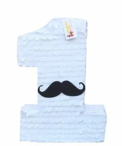 APINATA4U Childrens Large First Birthday Pinata With Mustache Number One Pinata 24" Tall