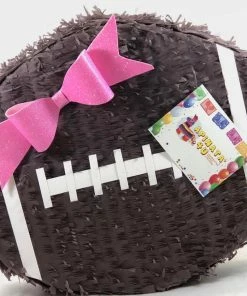 APINATA4U Large Gender Reveal Football Pinata With Pink Bow
