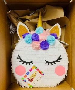 APINATA4U Large Unicorn Pinata With Flowers Childrens