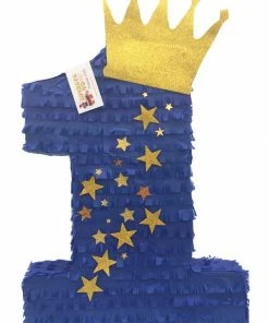 APINATA4U Royal Blue & Gold Crown Number One Pinata Prince Pinata King Pinata Little Prince Theme