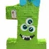 APINATA4U Childrens Large Number One Pinata Green Color Monster Pinata Halloween