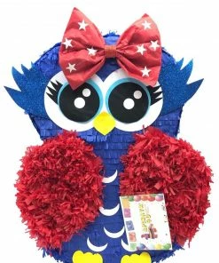 APINATA4U Large Owl Pinata Patriotic Theme Childrens
