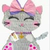 APINATA4U Cute Kitty Cat Pinata Birthday Gray Color With Pink Bow