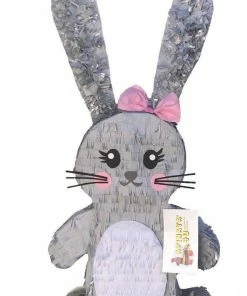 APINATA4U Standing Bunny Piñata With Pink Bow Childrens