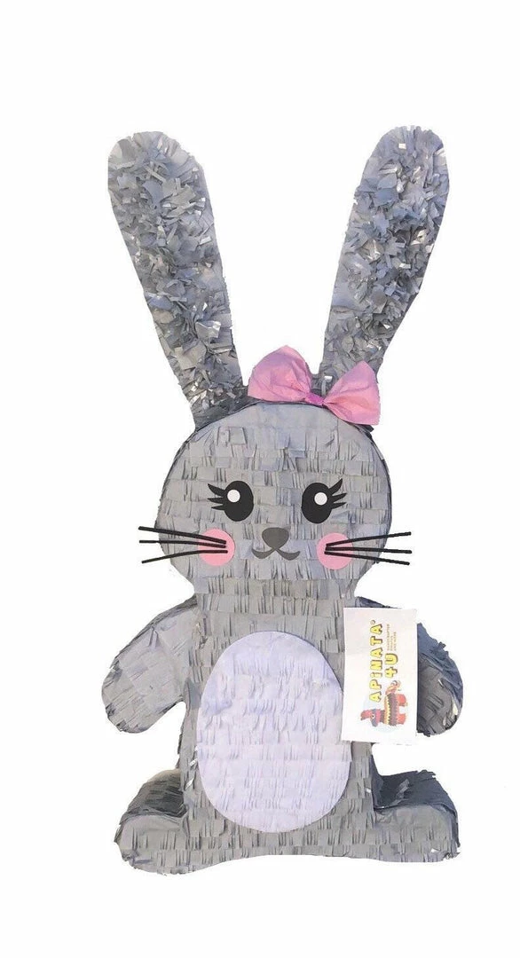 APINATA4U Standing Bunny Piñata With Pink Bow Childrens 3 APINATA4U Standing Bunny Piñata With Pink Bow Childrens