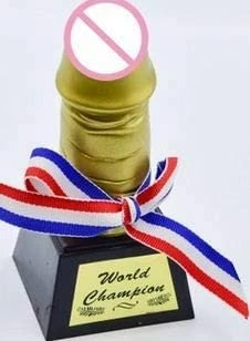 APINATA4U Winner Award Penis Shaped Trophy With Satin Ribbon For Bachelorette Party Hen Party Girls Night Out Adult Pinatas