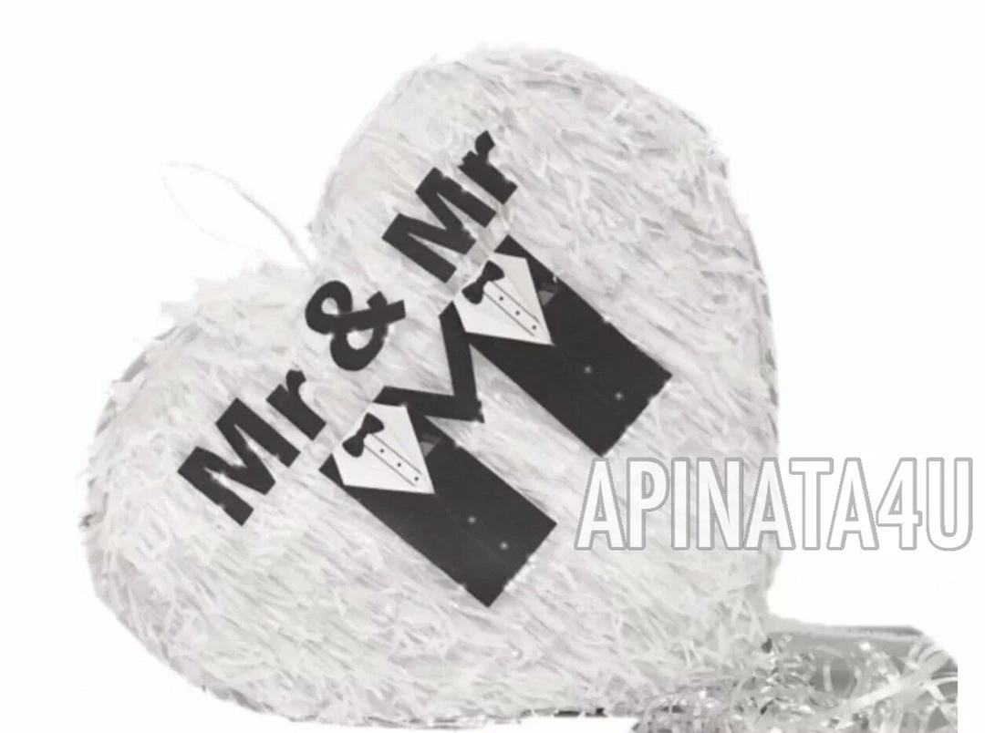 "Handmade" APINATA4U Mr & Mr Heart Wedding Heart Pinata LGBT Party Supplies 3 "Handmade" APINATA4U Mr & Mr Heart Wedding Heart Pinata LGBT Party Supplies