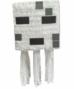 Childrens APINATA4U White Ghost Pixel Pinata Video Game Party Favor