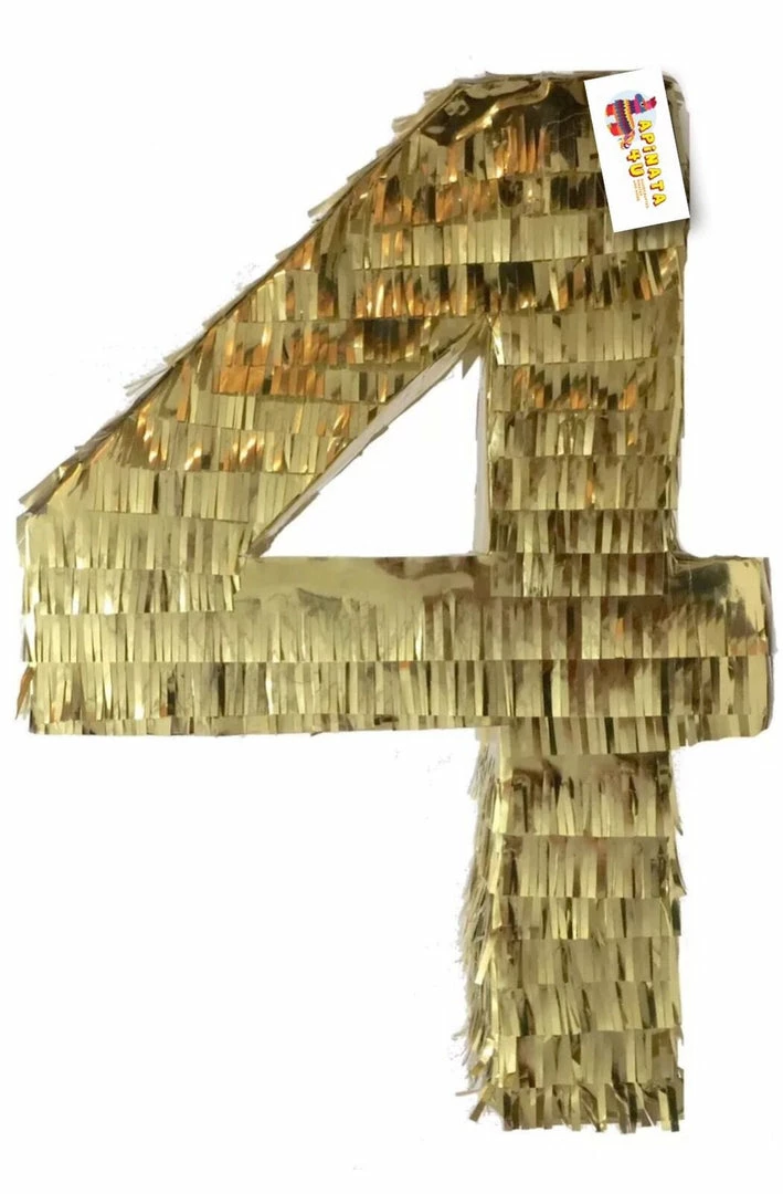 APINATA4U Gold Number Four Pinata Childrens 3 APINATA4U Gold Number Four Pinata Childrens