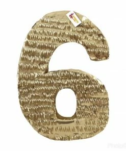 APINATA4U Large Number Six Pinata Gold Color