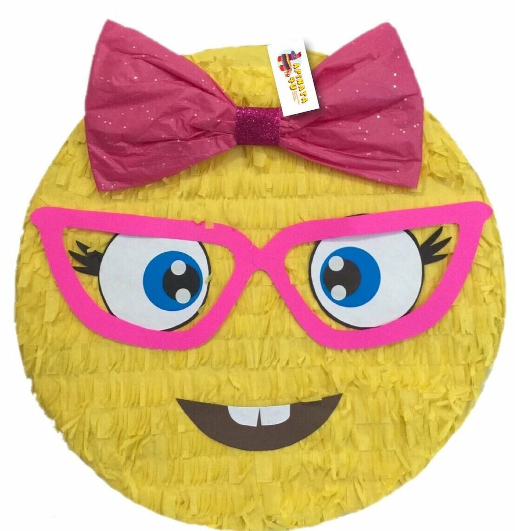 APINATA4U Emoticon Pinata 16" Emoticon Party Favors, Girly Nerd Emoticon Childrens 3 APINATA4U Emoticon Pinata 16" Emoticon Party Favors, Girly Nerd Emoticon Childrens