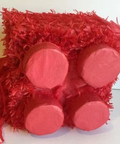 "Handmade" Bluiding Block Pinata Red Color For Building Block Themed Birthday Party Childrens