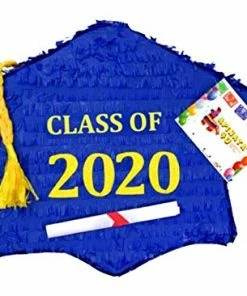 Other Custom Themes Pinatas APINATA4U Class Of 2022 Royal Blue And Yellow Graduation Cap Pinata