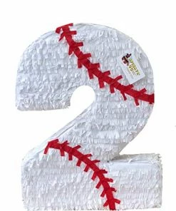 APINATA4U Large Number Two Pinata Baseball Theme Baseball Party Favor