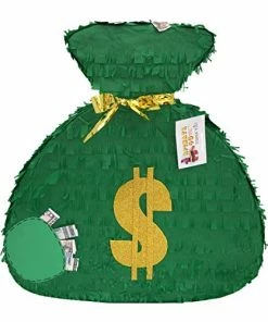 APINATA4U Green Money Bag Theme Pinata
