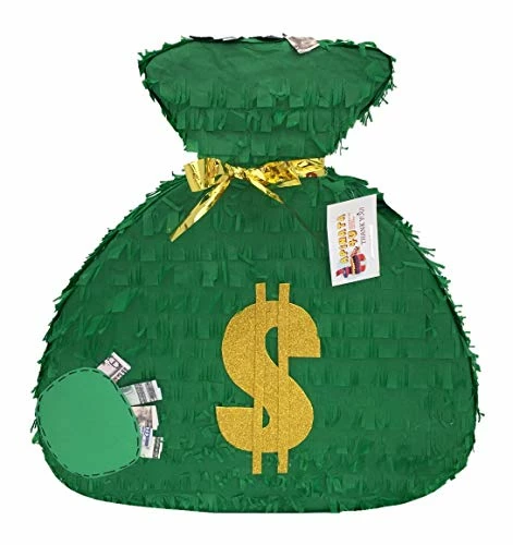 APINATA4U Green Money Bag Theme Pinata 3 APINATA4U Green Money Bag Theme Pinata