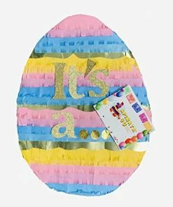 APINATA4U Gender Reveal Easter Egg Pinata It's A Glitter Accents