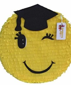 Childrens APINATA4U Graduation Emoticon Pinata Black Cap 16"
