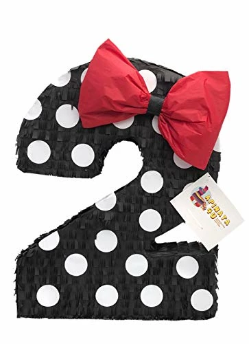 APINATA4U Large Number Two Pinata Black & White Polka Dots Childrens 3 APINATA4U Large Number Two Pinata Black & White Polka Dots Childrens