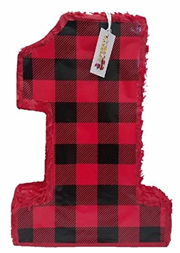 APINATA4U Plaid Number One Pinata For Lumberjack Birthday Childrens 3 APINATA4U Plaid Number One Pinata For Lumberjack Birthday Childrens