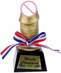 APINATA4U Winner Award Penis Shaped Trophy With Satin Ribbon For Bachelorette Party Hen Party Girls Night Out Adult Pinatas