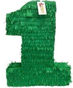 APINATA4U Large Solid Dark Green Number One Pinata 23"