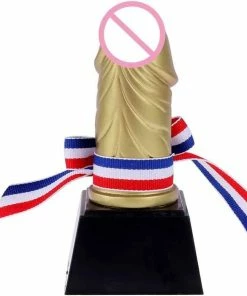 APINATA4U Winner Award Penis Shaped Trophy With Satin Ribbon For Bachelorette Party Hen Party Girls Night Out Adult Pinatas