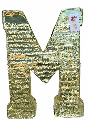 APINATA4U Large Letter M Pinata Gold Color 3 APINATA4U Large Letter M Pinata Gold Color